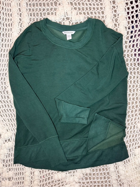 Athleta Tops - Athleta Deep Green Crew Sweatshirt